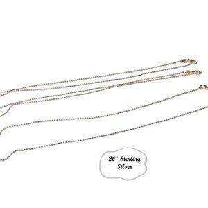 20 Inch Sterling Silver Bead Ball Chain Necklace, Silver Chain, Dainty Ch…